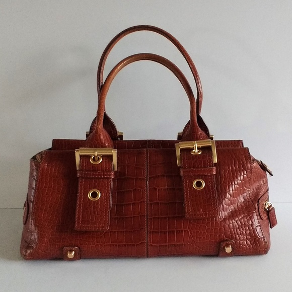 Maxx New York Handbags - Maxx New York crocodile embossed leather handbag